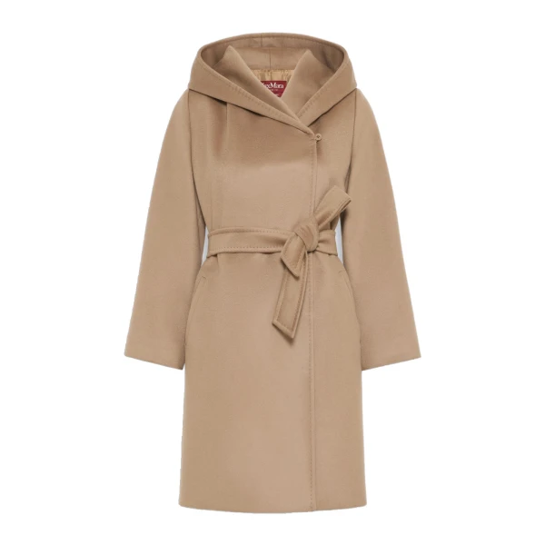 Max Mara Newmang Hooded Wool Robe Coat in Camel | Wool Coat | Luxury Shoes 