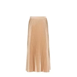 Max Mara Nicchia Pleated Satin Skirt in Antique Rose | Pleated Skirts | Luxury Shoes 