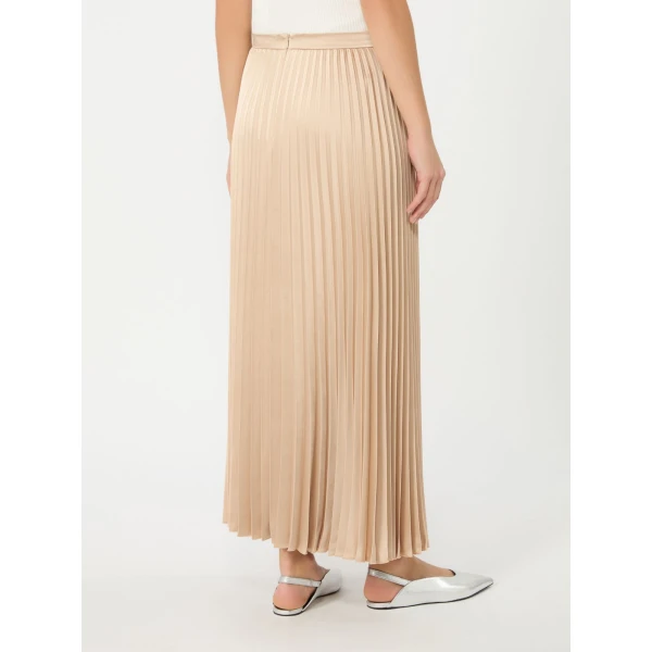 Max Mara Nicchia Pleated Satin Skirt in Antique Rose | Pleated Skirts | Luxury Shoes 