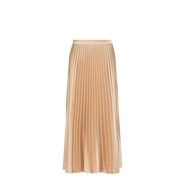 Max Mara Nicchia Pleated Satin Skirt in Antique Rose | Pleated Skirts | Luxury Shoes 