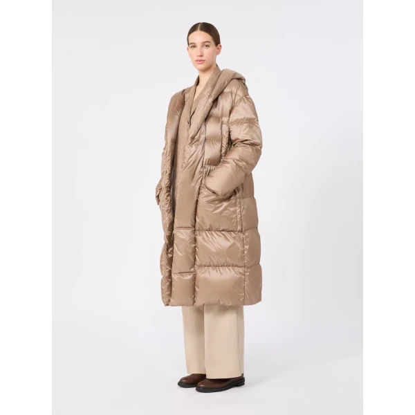 Max Mara Nido Long Water-Repellent Puffer in Clay | Coats | Luxury Shoes 