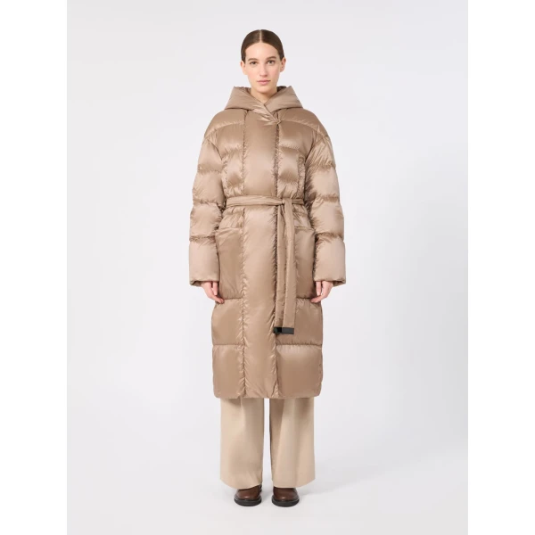Max Mara Nido Long Water-Repellent Puffer in Clay | Coats | Luxury Shoes 