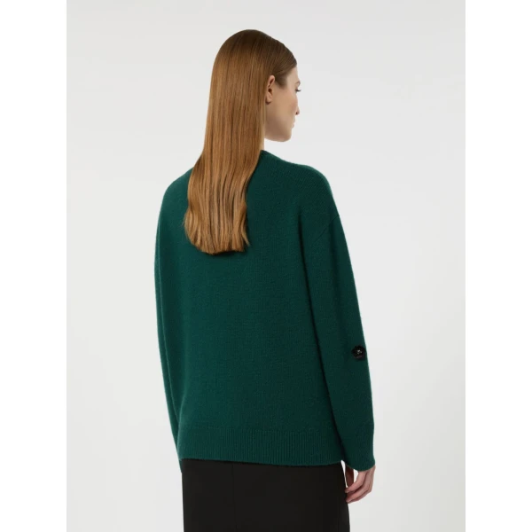 Max Mara Nigella Embroidered Wool and Cashmere Sweater in Green | Sweaters | Luxury Shoes 