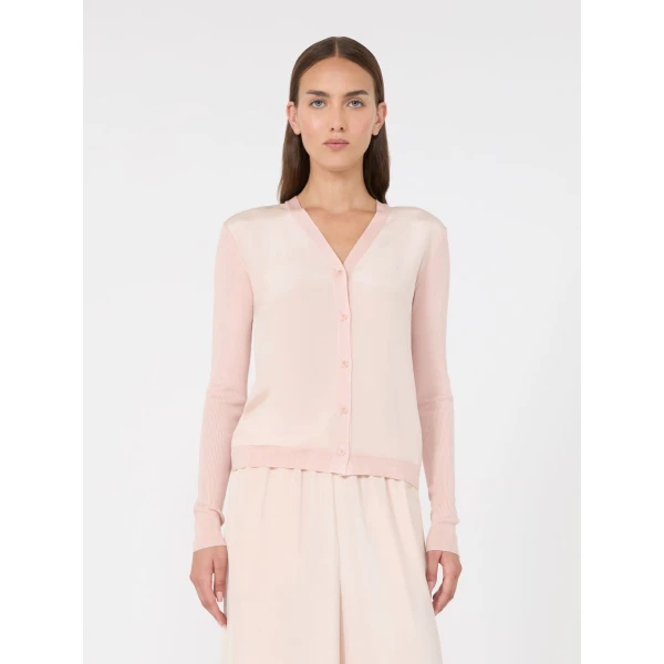 Max Mara Ninfee Cashmere and Silk Cardigan in Pink | Cardigan | Luxury Shoes 