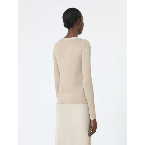 Max Mara Ninfee Cashmere and Silk Cardigan in Stone Grey | Cardigan | Luxury Shoes 
