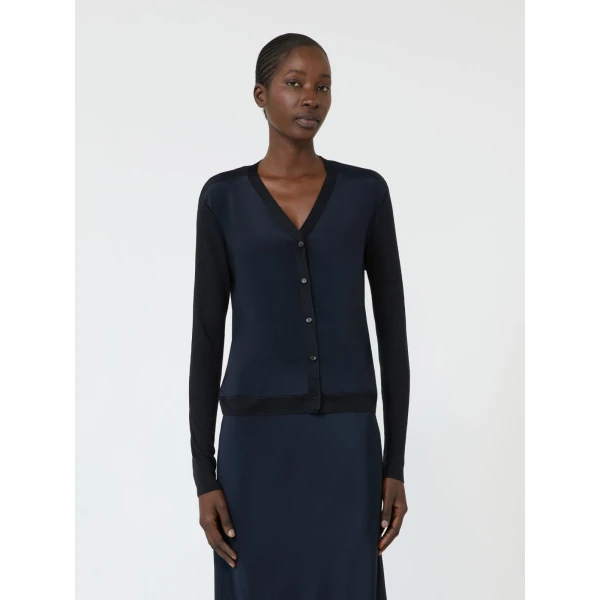 Max Mara Ninfee Cashmere and Silk Cardigan in Ultramarine | Cardigan | Luxury Shoes 