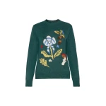 Max Mara Nitra Alpaca and Wool Intarsia Jumper in Dark Green | Sweaters | Luxury Shoes 