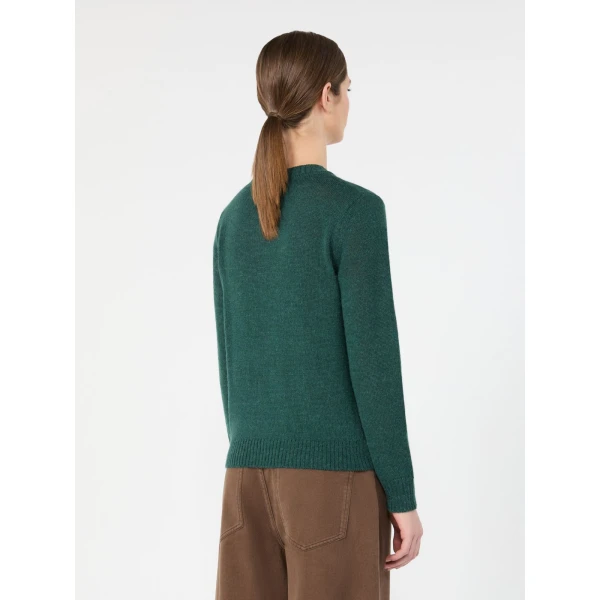 Max Mara Nitra Alpaca and Wool Intarsia Jumper in Dark Green | Sweaters | Luxury Shoes 