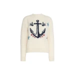 Max Mara Nitra Alpaca and Wool Intarsia Jumper in Ice Grey | Sweaters | Luxury Shoes 