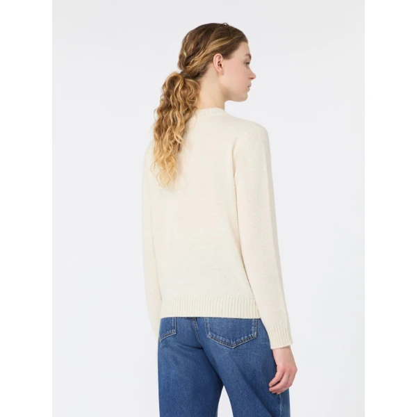 Max Mara Nitra Alpaca and Wool Intarsia Jumper in Ice Grey | Sweaters | Luxury Shoes 