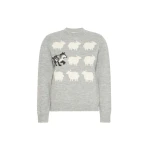 Max Mara Nitra Alpaca and Wool Intarsia Jumper in Light Grey | Sweaters | Luxury Shoes 