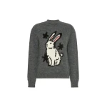 Max Mara Nitra Alpaca and Wool Intarsia Jumper in Medium Grey | Sweaters | Luxury Shoes 