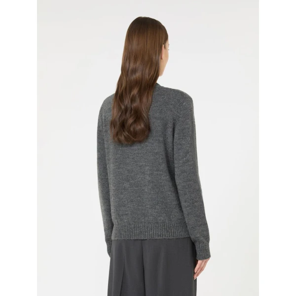 Max Mara Nitra Alpaca and Wool Intarsia Jumper in Medium Grey | Sweaters | Luxury Shoes 