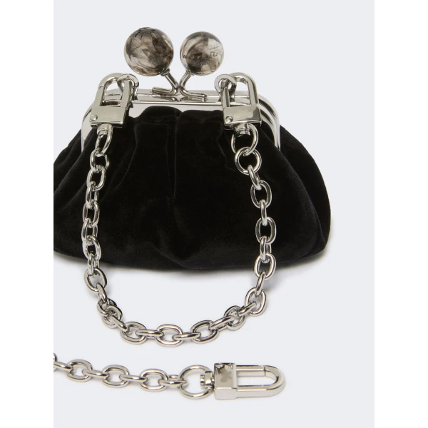 Max Mara Nocino Velvet Nano Pasticcino Bag in Black | Mini Bags | Luxury Shoes 