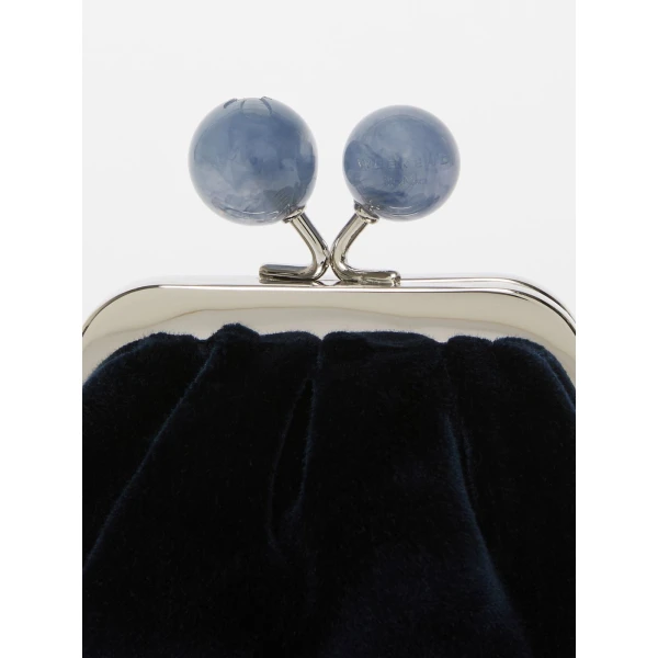 Max Mara Nocino Velvet Nano Pasticcino Bag in Midnight Blue | Mini Bags | Luxury Shoes 