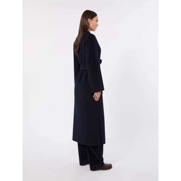 Max Mara Nodo Reversible Wool Wrap Coat in Navy | Wool Coat | Luxury Shoes 