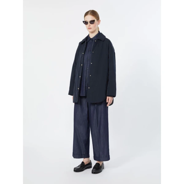 Max Mara Nora Cotton Denim Shirt in Midnight Blue | Shirts | Luxury Shoes 