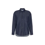 Max Mara Nora Cotton Denim Shirt in Midnight Blue | Shirts | Luxury Shoes 