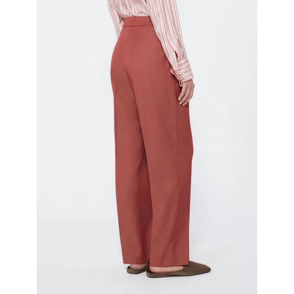 Max Mara Nordica Wool Gabardine Drawstring Trousers in Red | Tailored pants | Luxury Shoes 