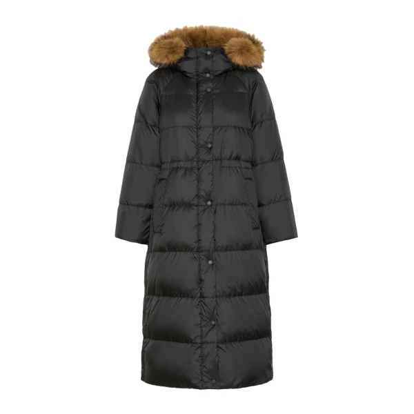 Novak Long Reversible Water-Repellent Down Jacket in Black