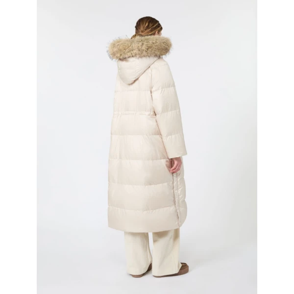Max Mara Novak Long Reversible Water-Repellent Down Jacket in Ivory | Jackets | Luxury Shoes 