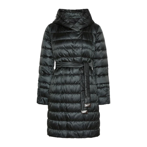 Novef Reversible Water-Repellent Satin Down Jacket in Black