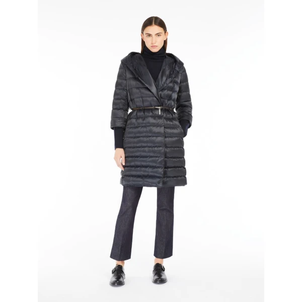 Max Mara Novef Reversible Water-Repellent Satin Down Jacket in Midnight Blue | Jackets | Luxury Shoes 