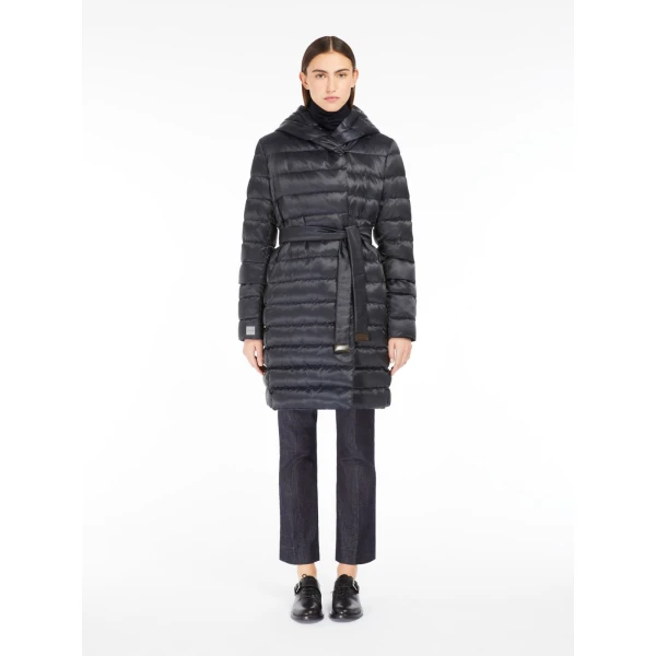Max Mara Novef Reversible Water-Repellent Satin Down Jacket in Midnight Blue | Jackets | Luxury Shoes 