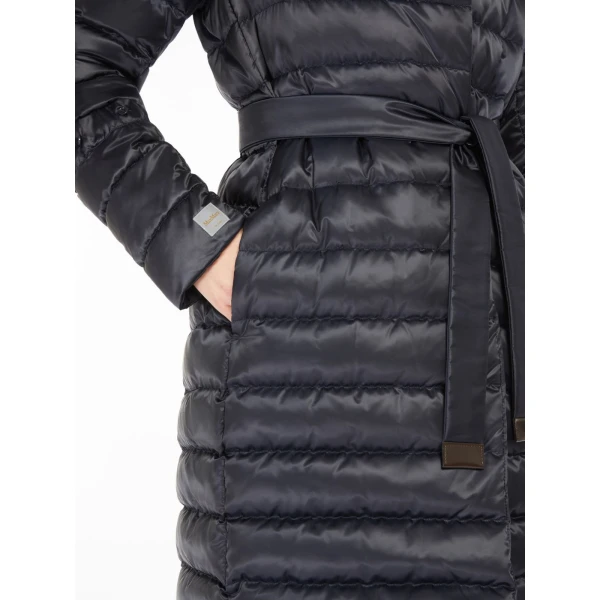 Max Mara Novef Reversible Water-Repellent Satin Down Jacket in Midnight Blue | Jackets | Luxury Shoes 