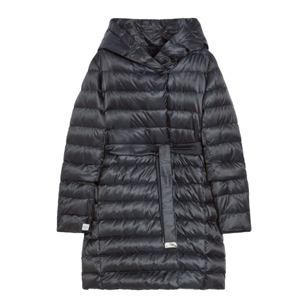 Novef Reversible Water-Repellent Satin Down Jacket in Midnight Blue