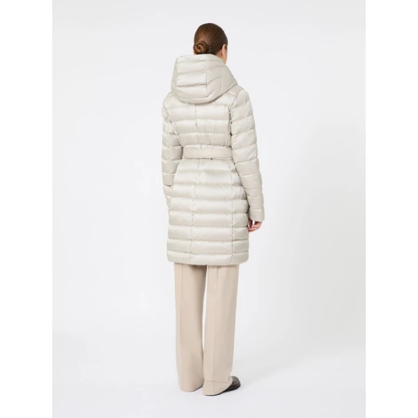 Max Mara Novef Reversible Water-Repellent Satin Down Jacket in Sand | Jackets | Luxury Shoes 