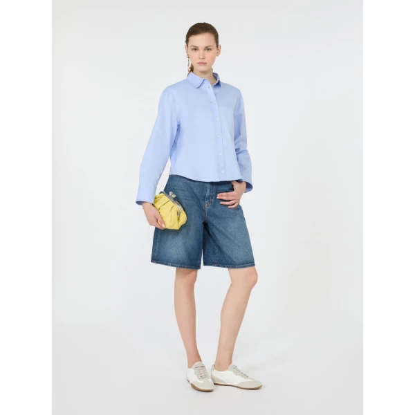 Max Mara Nuoro Cotton Oxford Shirt in Light Blue | Shirts | Luxury Shoes 