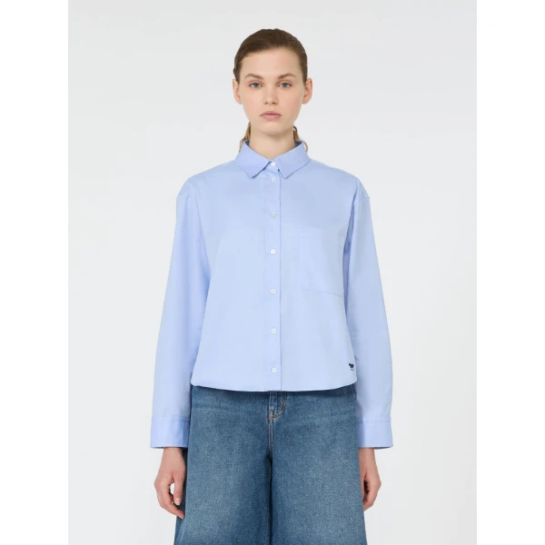 Max Mara Nuoro Cotton Oxford Shirt in Light Blue | Shirts | Luxury Shoes 