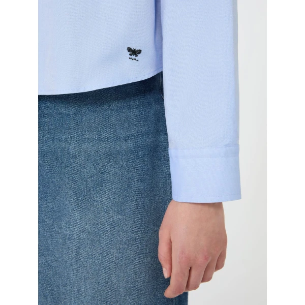 Max Mara Nuoro Cotton Oxford Shirt in Light Blue | Shirts | Luxury Shoes 