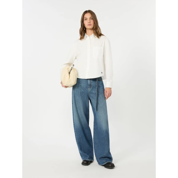 Max Mara Nuoro Cotton Oxford Shirt in White | Shirts | Luxury Shoes 