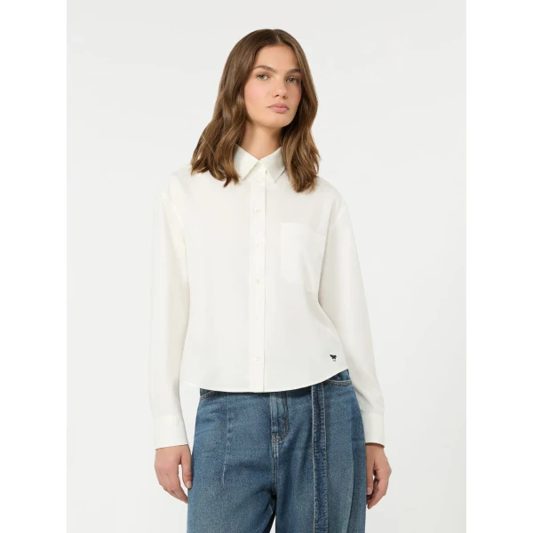 Max Mara Nuoro Cotton Oxford Shirt in White | Shirts | Luxury Shoes 