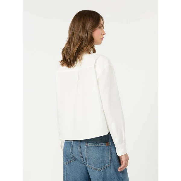 Max Mara Nuoro Cotton Oxford Shirt in White | Shirts | Luxury Shoes 