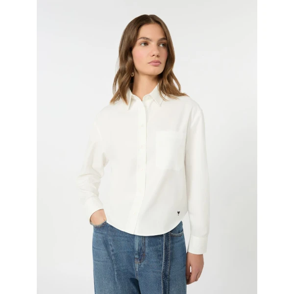 Max Mara Nuoro Cotton Oxford Shirt in White | Shirts | Luxury Shoes 