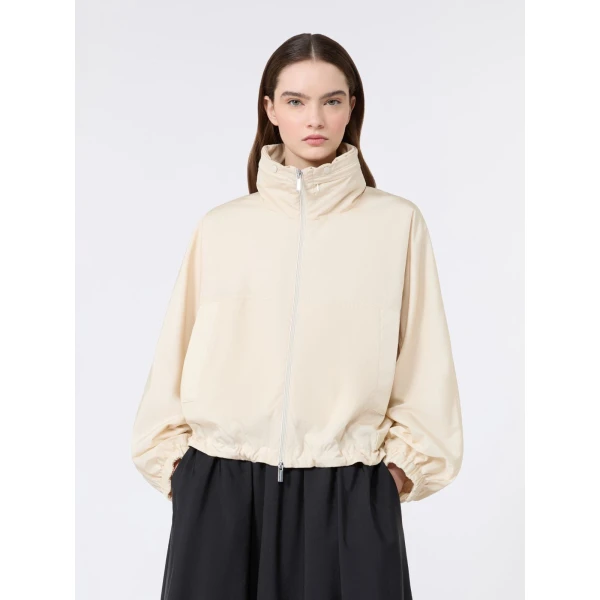 Max Mara Nuraghe Water-Repellent Canvas Windbreaker in Ivory | Coats | Luxury Shoes 