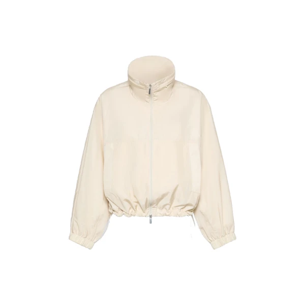 Max Mara Nuraghe Water-Repellent Canvas Windbreaker in Ivory | Coats | Luxury Shoes 