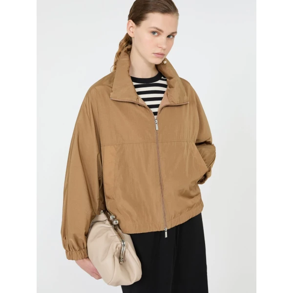 Max Mara Nuraghe Water-Repellent Canvas Windbreaker in Tobacco | Coats | Luxury Shoes 