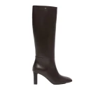Max Mara Obice Smooth Leather Knee Boots in Dark Brown | Women | Luxury Shoes 