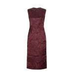 Max Mara Obliqua Satin Princess-Line Dress in Bordeaux | Midi Dresses | Luxury Shoes 