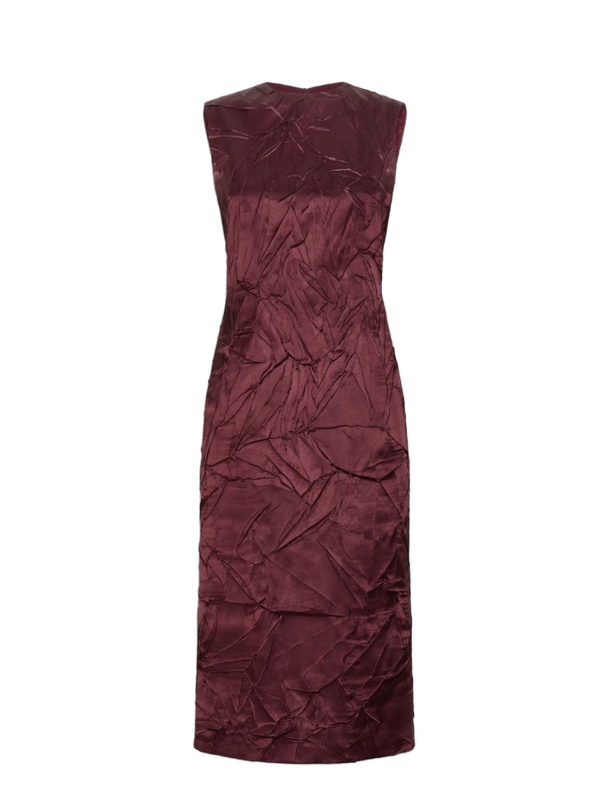 Max Mara Obliqua Satin Princess-Line Dress in Bordeaux Max Mara Obliqua Satin Princess-Line Dress in Bordeaux | Midi Dresses | Luxury Shoes