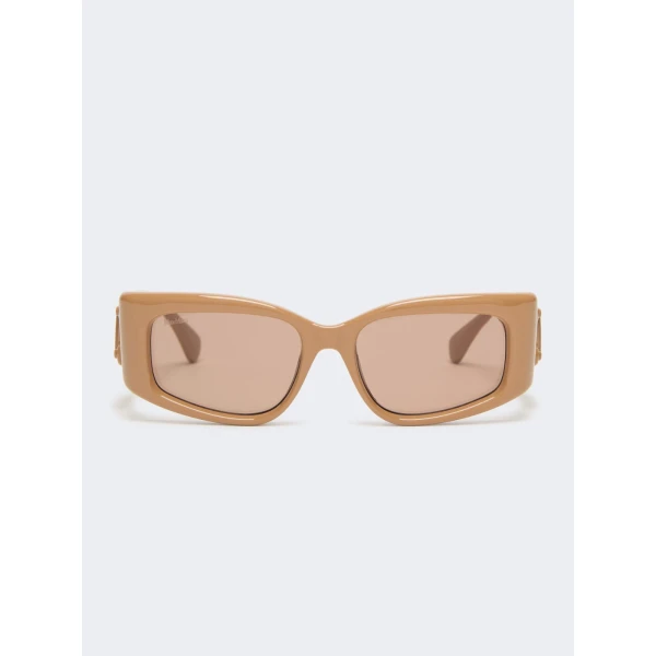 Max Mara Oboli Rectangular Sunglasses in Camel | Sunglasses | Luxury Shoes 
