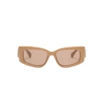 Max Mara Oboli Rectangular Sunglasses in Camel | Sunglasses | Luxury Shoes 