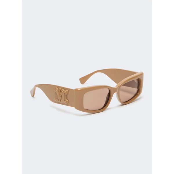 Max Mara Oboli Rectangular Sunglasses in Camel | Sunglasses | Luxury Shoes 
