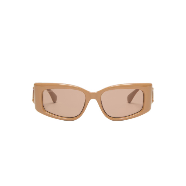 Max Mara Oboli Rectangular Sunglasses in Camel | Sunglasses | Luxury Shoes 