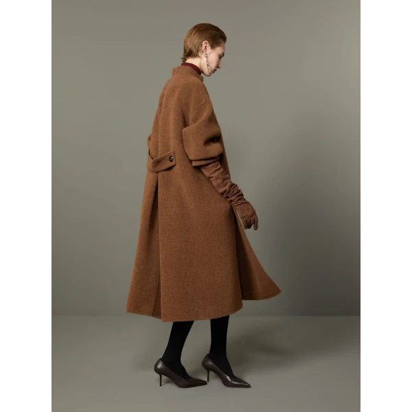 Max Mara Oca Baby Llama Cocoon Coat in Dark Brown | Coats | Luxury Shoes 