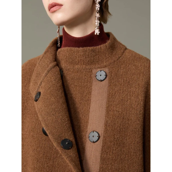 Max Mara Oca Baby Llama Cocoon Coat in Dark Brown | Coats | Luxury Shoes 